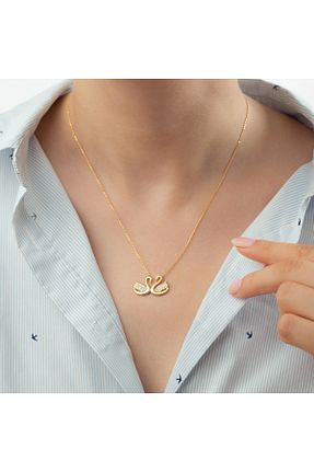 گردنبند نقره طلائی زنانه 925 عیار Gümüşistan - کد 743229562
