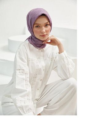 روسری بنفش پنبه ای lavinse - کد 763574042