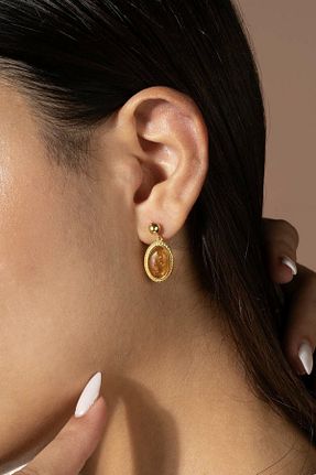 گوشواره نقره طلائی زنانه 925 عیار Takıdepo - کد 763568662