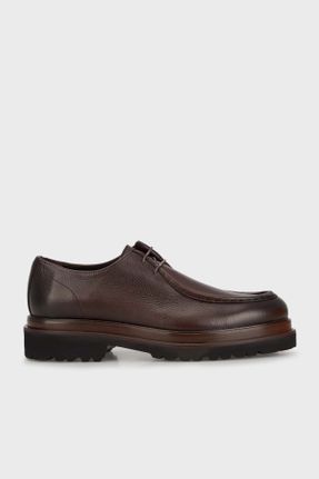 کفش کلاسیک قهوه ای مردانه چرم طبیعی پاشنه کوتاه ( 4 - 1 cm ) پاشنه ساده کد 764042104
