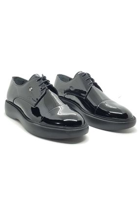 کفش کلاسیک قهوه ای مردانه چرم لاکی پاشنه کوتاه ( 4 - 1 cm ) پاشنه ساده کد 764127962