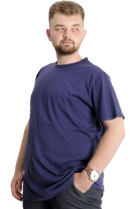 تی شرت سرمه ای مردانه سایز بزرگ پنبه (نخی) کد 763951674