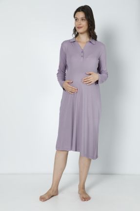 لباس شب حاملگی بنفش زنانه بافتنی کد 764191154