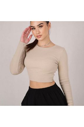 بادی طوسی زنانه یقه دوچرخه GDS BUTİK - کد 764257601