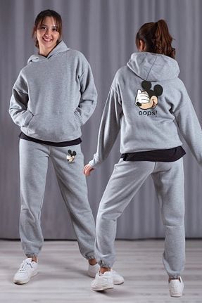 ست بالاتنه و پائین تنه طوسی زنانه بافتنی aynewmoda - کد 762942826