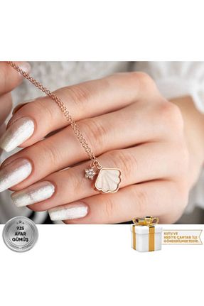 گردنبند نقره صورتی زنانه 925 عیار Gümüşistan - کد 472892754