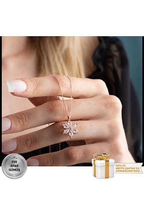 گردنبند نقره صورتی زنانه 925 عیار Gümüşistan - کد 362971866