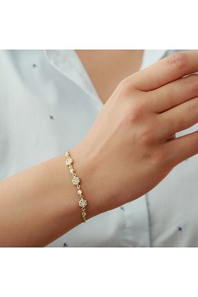 دستبند نقره طلائی زنانه 925 عیار Gümüşistan - کد 746294888