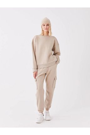 سوئیشرت بژ زنانه ساده LC Waikiki - کد 757718280