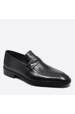 کفش کلاسیک مشکی مردانه چرم طبیعی پاشنه کوتاه ( 4 - 1 cm ) کد 763454366