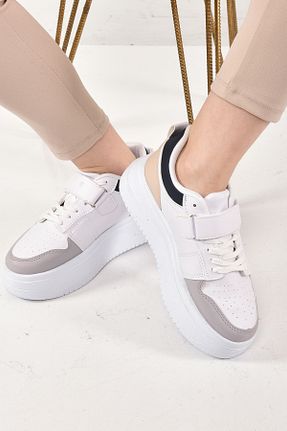 کفش اسنیکر سفید زنانه بند دار Azim Shoes - کد 763264144