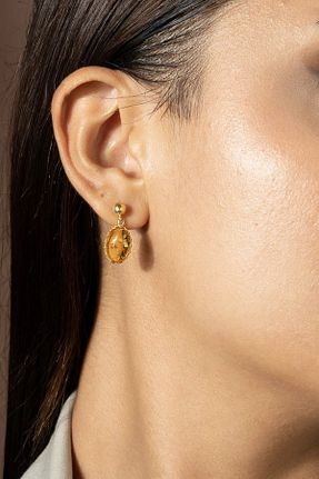 گوشواره نقره طلائی زنانه 925 عیار Takıdepo - کد 763568837