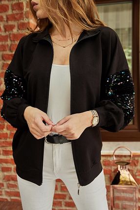 سوئیشرت مشکی زنانه ساده XHAN - کد 31830019