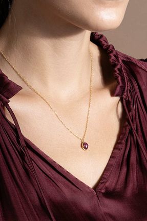 گردنبند نقره طلائی زنانه 925 عیار Takıdepo - کد 764004594