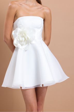 لباس سفید زنانه بافتنی تور کد 764310646
