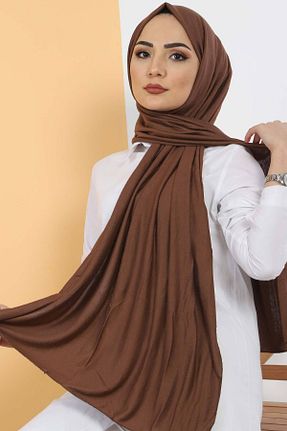 شال قهوه ای زنانه پنبه ای SRS COLLECTION - کد 764409309