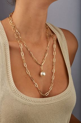 گردنبند جواهر طلائی زنانه روکش طلا Joy of Jade - کد 764459569