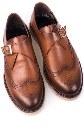 کفش کلاسیک قهوه ای مردانه چرم طبیعی پاشنه کوتاه ( 4 - 1 cm ) کد 762923952
