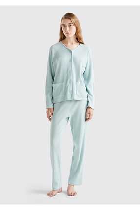 ست لباس راحتی سبز زنانه ساده United Colors of Benetton - کد 763118999