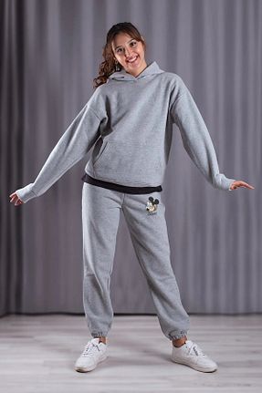 ست بالاتنه و پائین تنه طوسی زنانه بافتنی aynewmoda - کد 762942826