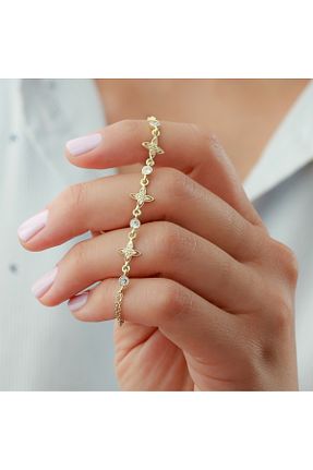 دستبند نقره طلائی زنانه 925 عیار Gümüşistan - کد 745947827