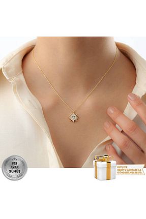 گردنبند نقره طلائی زنانه 925 عیار Gümüşistan - کد 731476097