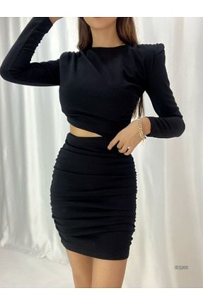 لباس مشکی زنانه بافتنی Mekafashion - کد 763145537