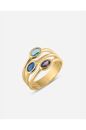 انگشتر نقره طلائی زنانه 925 عیار MEKS JEWELS - کد 763170018