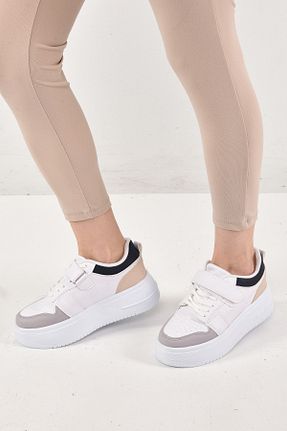 کفش اسنیکر سفید زنانه بند دار Azim Shoes - کد 763264144