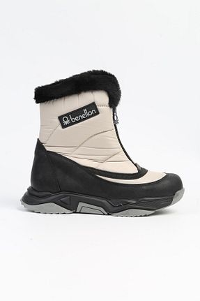 بوت / نیم بوت بژ زنانه چرم مصنوعی Benetton - کد 763449749