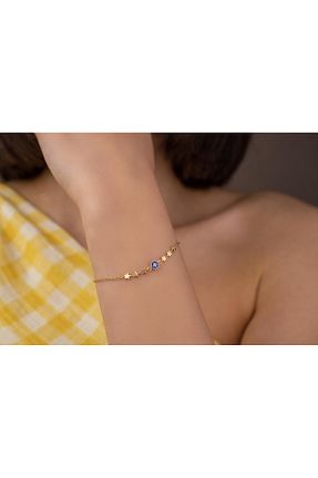دستبند طلا طلائی زنانه 14 عیار Onseva Kuyumculuk - کد 711580114
