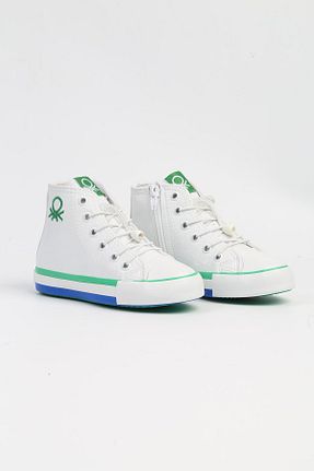 کفش اسنیکر سفید بچه گانه بند دار Benetton - کد 763573988