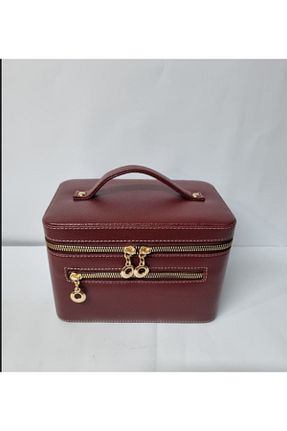 کیف آرایش زرشکی Gold Box - کد 764222255