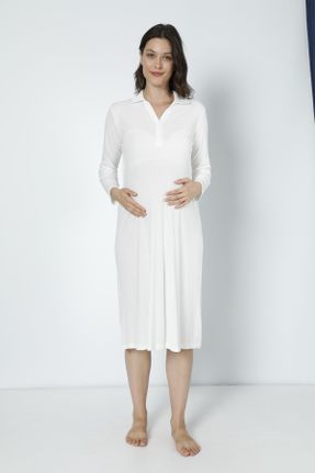 لباس شب حاملگی سفید زنانه بافتنی کد 764183127