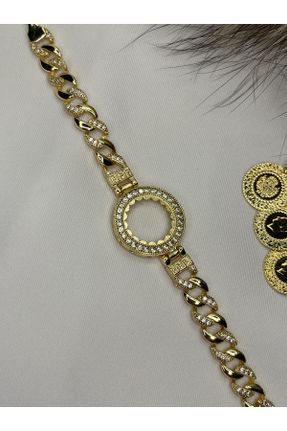 دستبند جواهر طلائی زنانه فولاد ( استیل ) کد 764205461