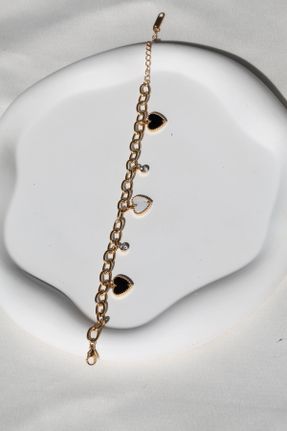 دستبند استیل طلائی زنانه فولاد ( استیل ) کد 764375639