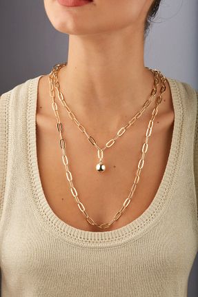 گردنبند جواهر طلائی زنانه روکش طلا Joy of Jade - کد 764460944