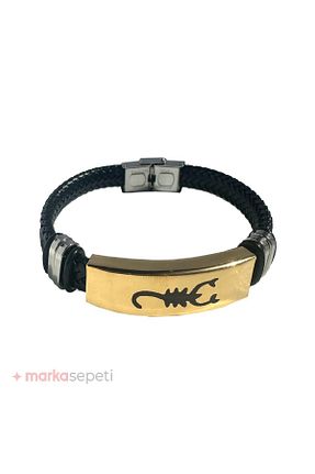 دستبند استیل (فولاد) طلائی مردانه استیل (فولاد) Markasepeti - کد 764702526