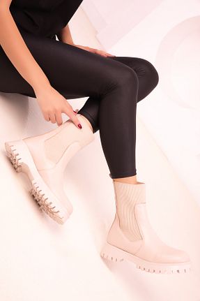 بوت / نیم بوت بژ زنانه چرم مصنوعی SOHO - کد 764505165