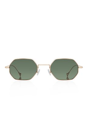 عینک آفتابی سبز مردانه 52 UV400 فلزی هندسی کد 764966036
