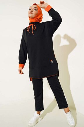 ست بالاتنه و پائین تنه حجاب مشکی زنانه Relaxed VOLT CLOTHİNG - کد 765363430