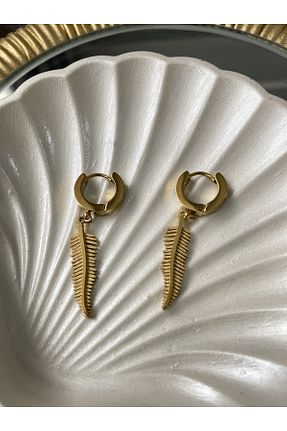 گوشواره استیل (فولاد) طلائی زنانه استیل ضد زنگ NOVARİKA - کد 765514309