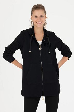 سوئیشرت مشکی زنانه ساده U.S. Polo Assn. - کد 765643861