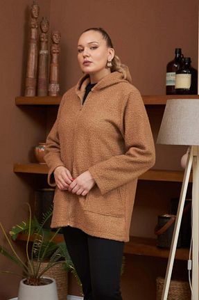 کت قهوه ای زنانه سایز بزرگ Rmg - کد 765709815