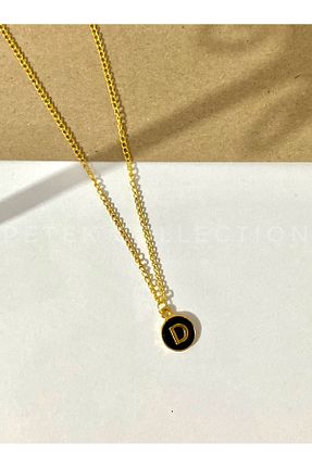 گردنبند جواهر مشکی زنانه روکش طلا Petek Collection - کد 765716005