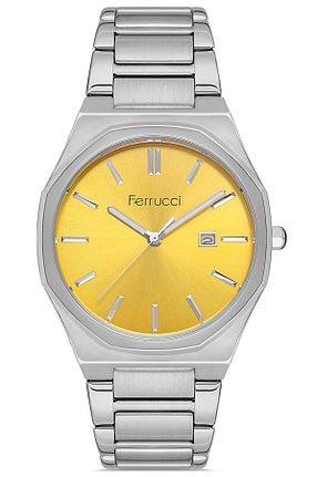 ساعت مچی زرد مردانه 45 میلی متر Ferrucci - کد 765753853