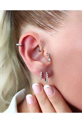 گوشواره نقره سفید زنانه 925 عیار MEKS JEWELS - کد 765782743