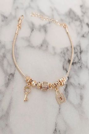 دستبند جواهر طلائی زنانه فلزی کد 79486864