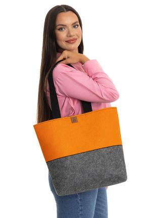 کیف دوشی نارنجی زنانه پارچه نساجی کد 260991147