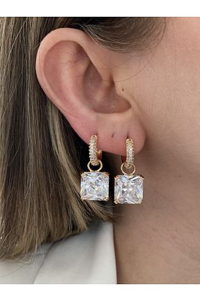 گوشواره جواهر طلائی زیرکن Pinery Jewels - کد 766126568
